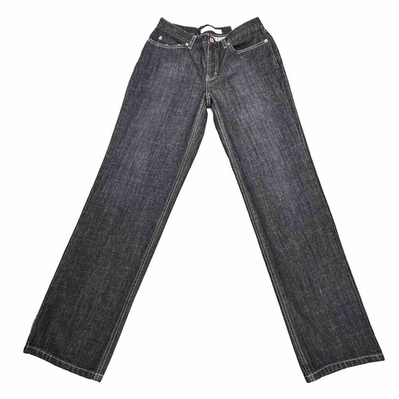 Vintage Tommy Hilfiger Jeans Women’s 4 Black 100% Cotton Y2K Boyfriend Low Rise - Picture 2 of 16